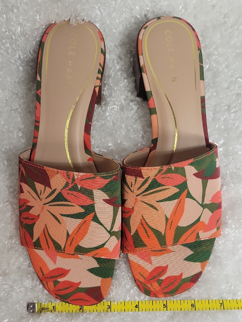 Cole Haan Grand 360 Calli Single Band Slide Sandal Leaf Print size 9 1/2 B - Picture 2 of 16